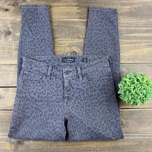 Lucky Brand Animal Print Gray Ava Skinny Jeans Women's Sz 2 Ankle Skinny Jeans